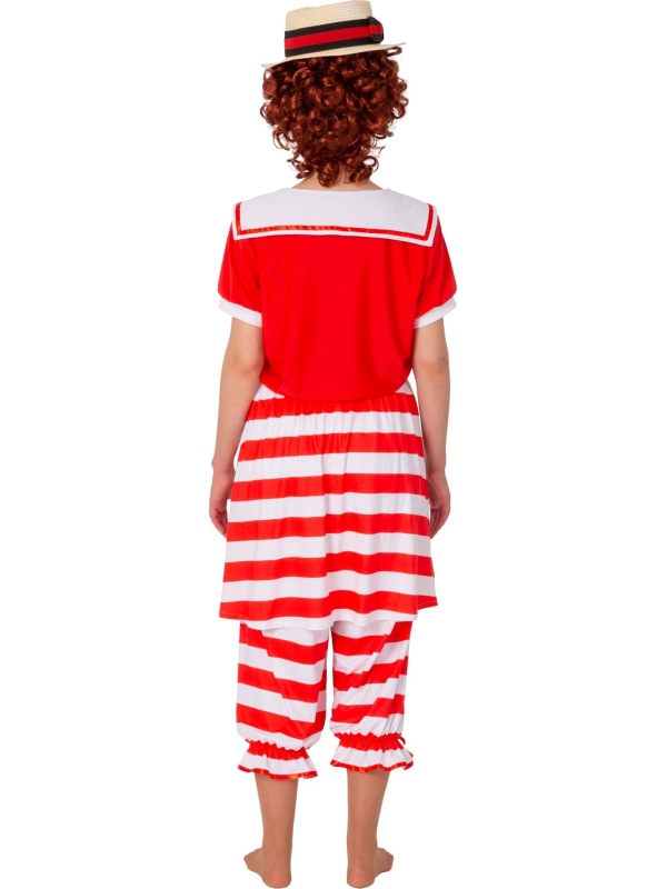 Costume de Bain Rétro Rouge et Blanc pour Femme