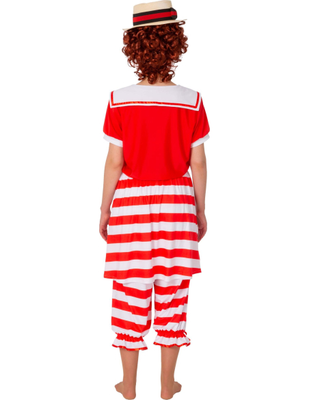 Costume de Bain Rétro Rouge et Blanc pour Femme