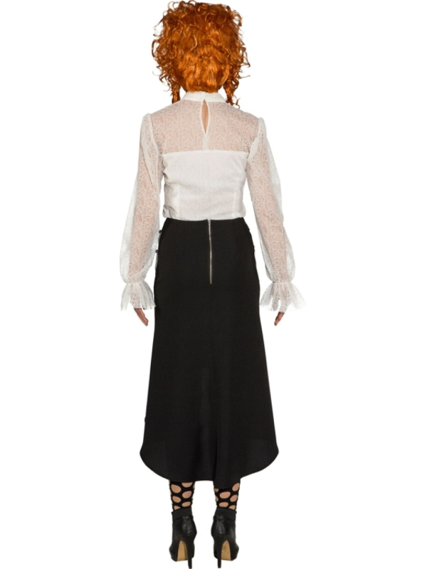 Jupe Steampunk Longue Noire Asymétrique pour Femme