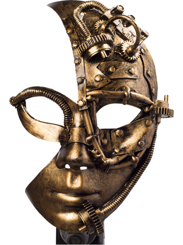 Demi-Masque Steampunk Bronze avec Élastique