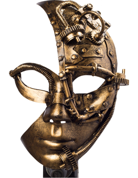 Demi-Masque Steampunk Bronze avec Élastique