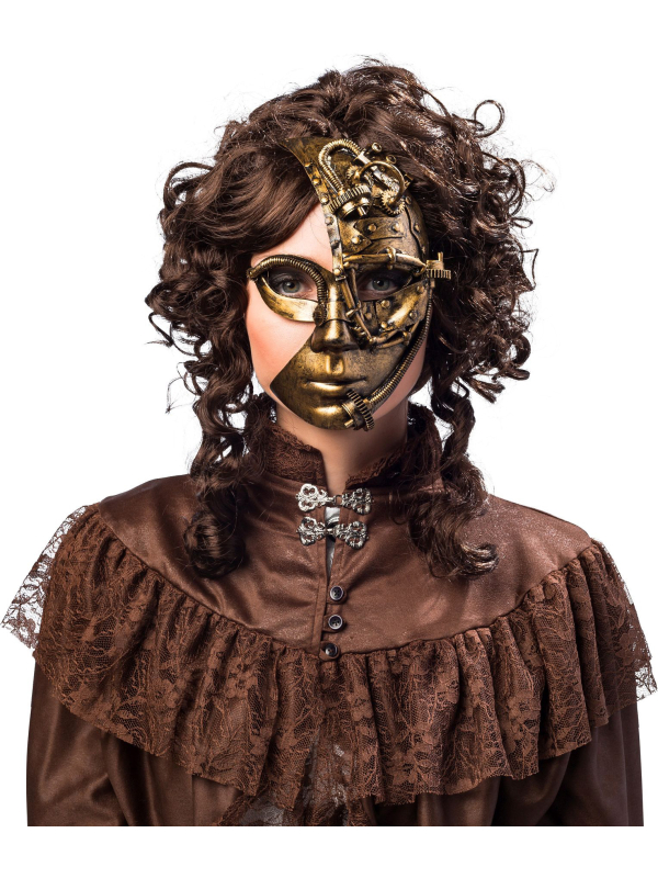 Demi-Masque Steampunk Bronze avec Élastique