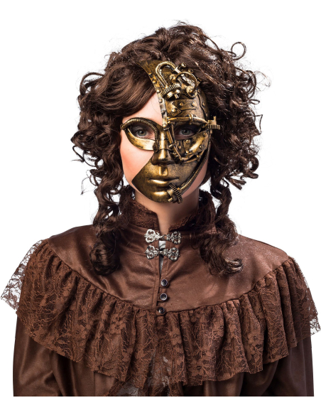 Demi-Masque Steampunk Bronze avec Élastique