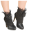 Couvre-Bottes Steampunk Noir pour Femme avec Dentelle et Perles