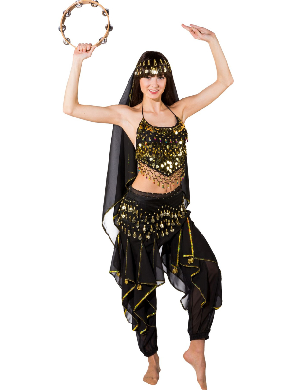 Costume Oriental Noir et Or de Danseuse du Ventre : Élégance et Éclat pour Vos Performances