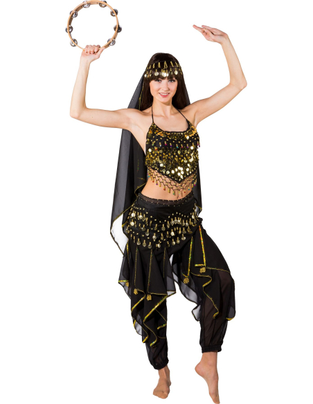 Costume Oriental Noir et Or de Danseuse du Ventre : Élégance et Éclat pour Vos Performances