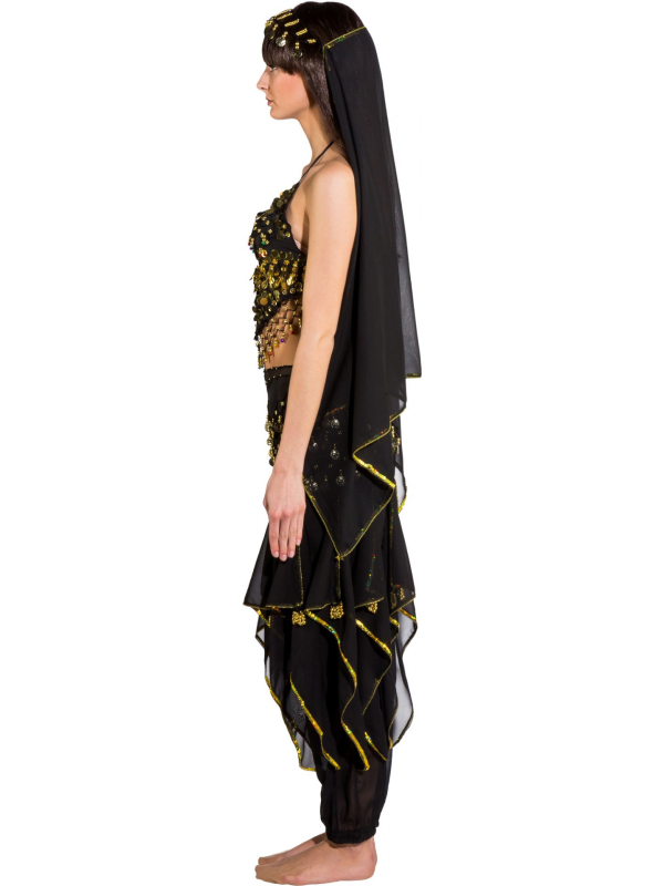 Costume Oriental Noir et Or de Danseuse du Ventre : Élégance et Éclat pour Vos Performances