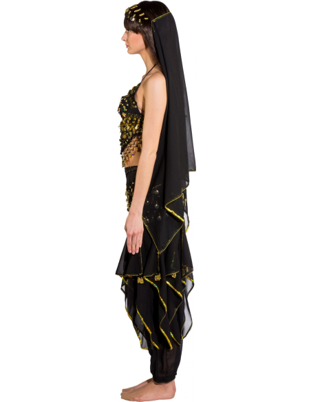 Costume Oriental Noir et Or de Danseuse du Ventre : Élégance et Éclat pour Vos Performances