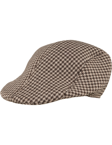 Casquette plate années 1920, à carreaux beiges