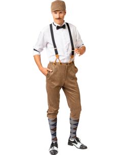 Pantalon Court Knickerbockers Beige en Velours Côtelé - Style Vintage