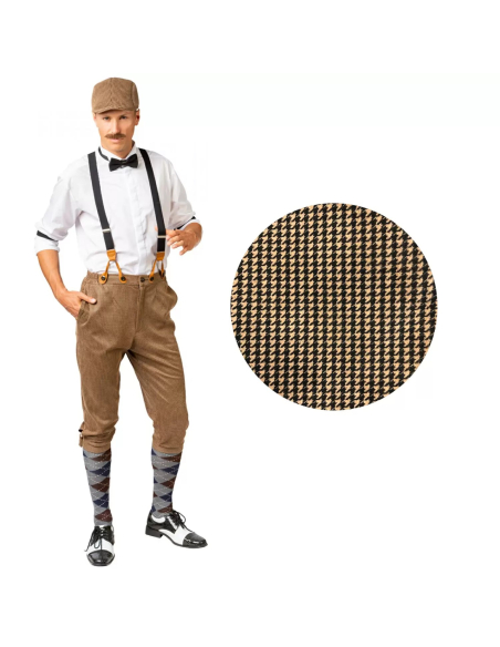 Set Années 20 Homme Vintage - Pantalon Court, Casquette Plate et Bretelles