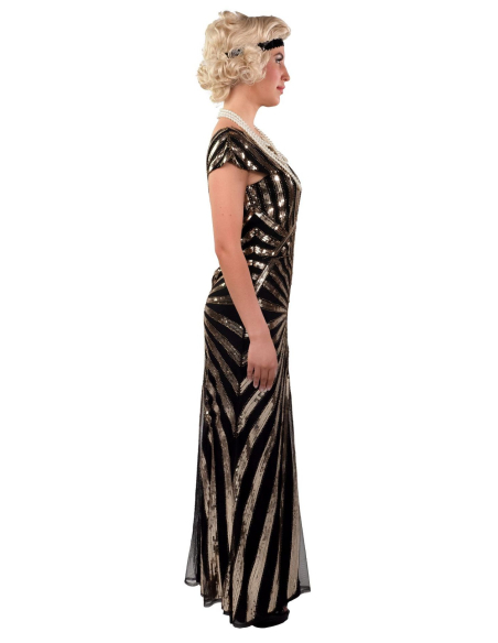Robe Longue Glamour Années 20 Femme : Élégance et Paillettes