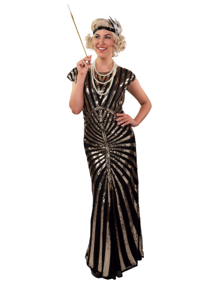 Robe Longue Glamour Années 20 Femme : Élégance et Paillettes