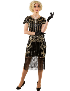 Robe Charleston Noire à Paillettes Femme : Élégance des Années Folles
