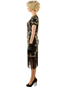 Robe Charleston Noire à Paillettes Femme : Élégance des Années Folles 2