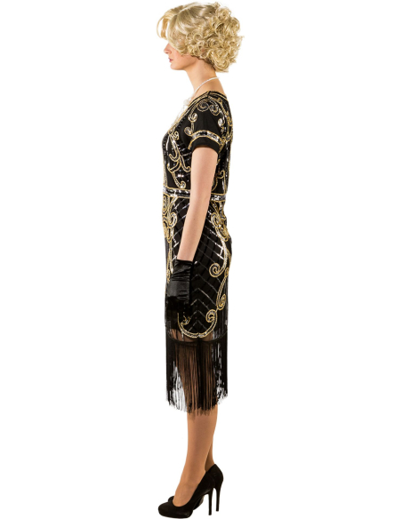 Robe Charleston Noire à Paillettes Femme : Élégance des Années Folles