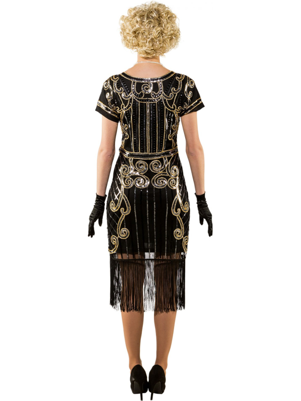 Robe Charleston Noire à Paillettes Femme : Élégance des Années Folles