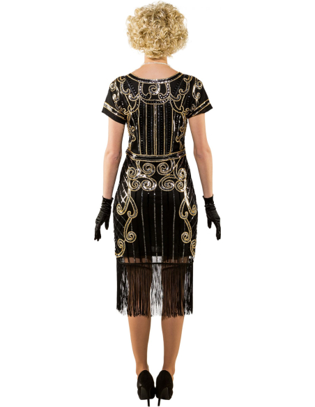 Robe Charleston Noire à Paillettes Femme : Élégance des Années Folles