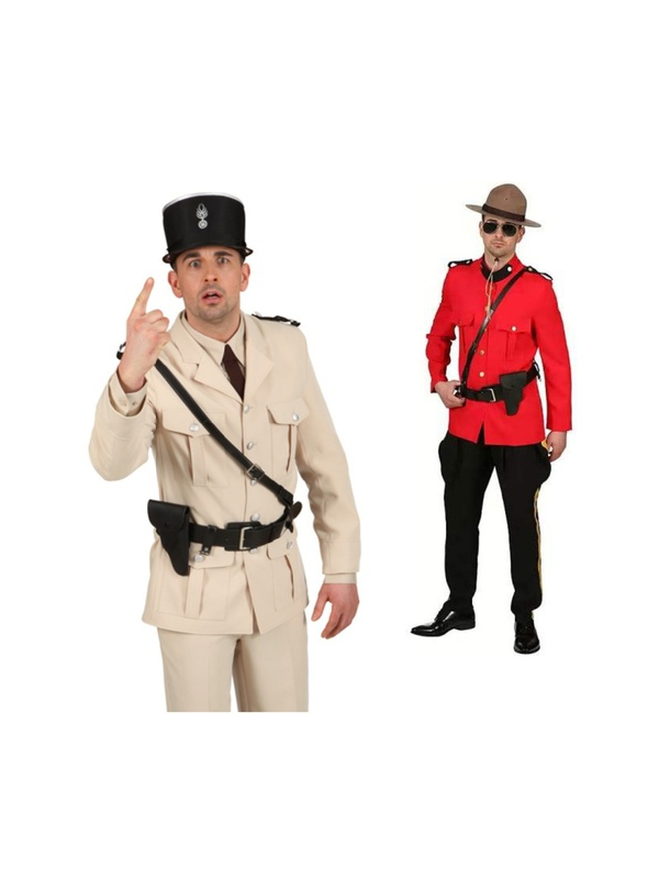Ceinture de police noire avec bandoulière - 125 cm