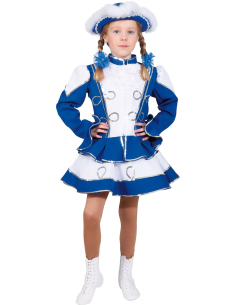 Costume de Majorette Haute Qualité bleu et blanc pour enfant et ado