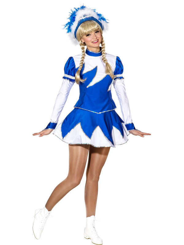 Costume de Majorette Bleu et Blanc - Haute Qualité Professionnelle