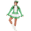 Costume de Majorette Vert et Blanc avec Bordure Dorée pour adulte