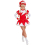 Costume de Majorette Professionnel Luxe Rouge et Blanc