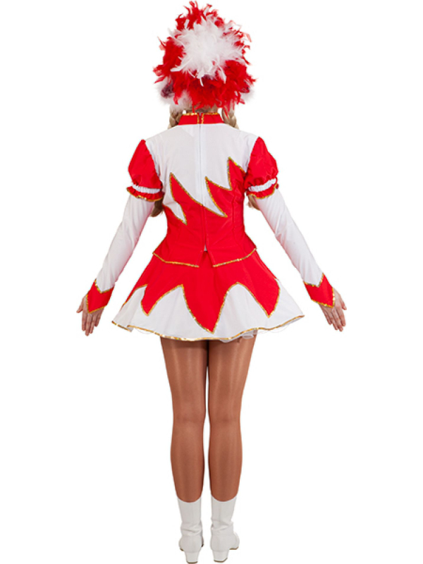 Costume de Majorette Professionnel Luxe Rouge et Blanc