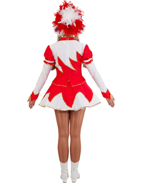 Costume de Majorette Professionnel Luxe Rouge et Blanc