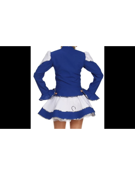 Costume de Majorette Premium Bleu et Blanc|Tenue de Parade : Déguisement Haute Qualité pour Carnaval