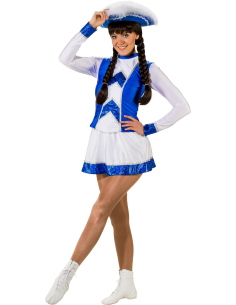 Costume de Majorette Professionnelle bleu et blanc du 34 au 44