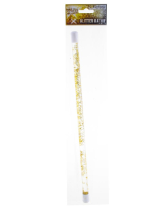 Bâton de Majorette Transparent avec Paillettes Dorées | Accessoire de Parade et Spectacle 2