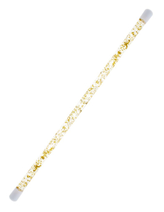 Bâton de Majorette Transparent avec Paillettes Dorées | Accessoire de Parade et Spectacle