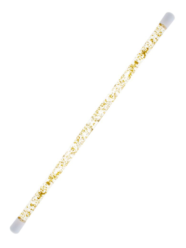 Bâton de Majorette Transparent avec Paillettes Dorées | Accessoire de Parade et Spectacle