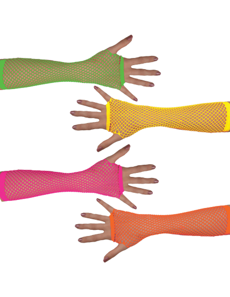Gants Résille Néon – Accessoires Halloween Années 80