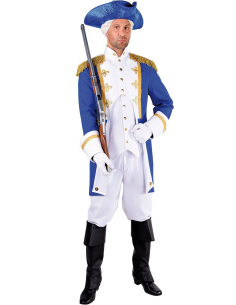 Costume d'Officier Révolutionnaire Américain – Uniforme Historique Bleu et Blanc
