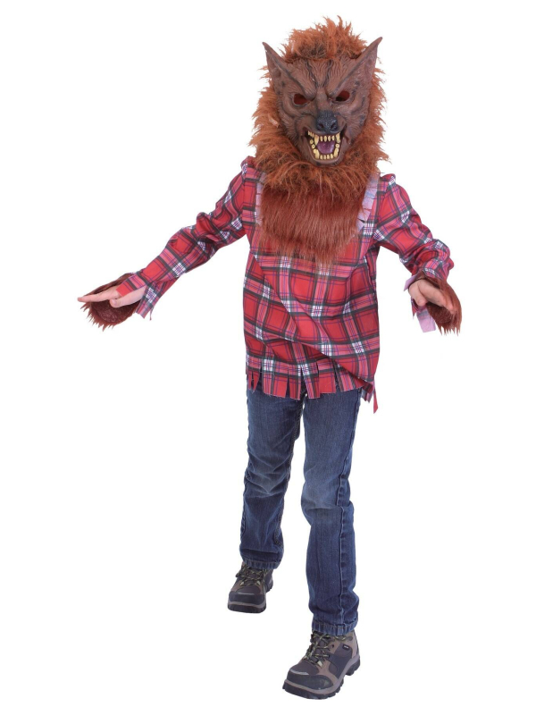 Déguisement de Loup-Garou pour Enfant – Masque et Chemise à Carreaux