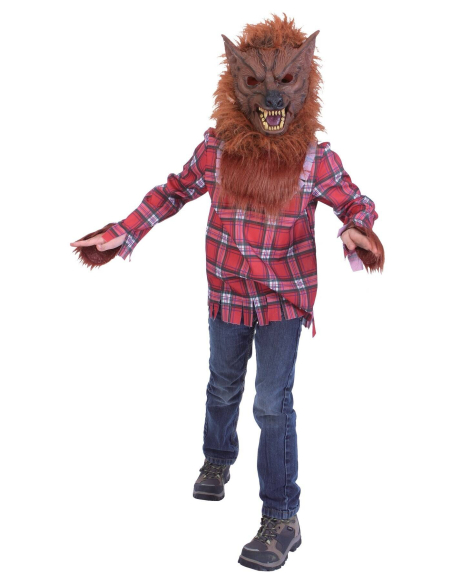 Déguisement de Loup-Garou pour Enfant – Masque et Chemise à Carreaux