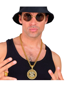 Collier Dollar Strass 70 cm avec chaîne dorée : L'accessoire parfait pour vos soirées et festivals 2