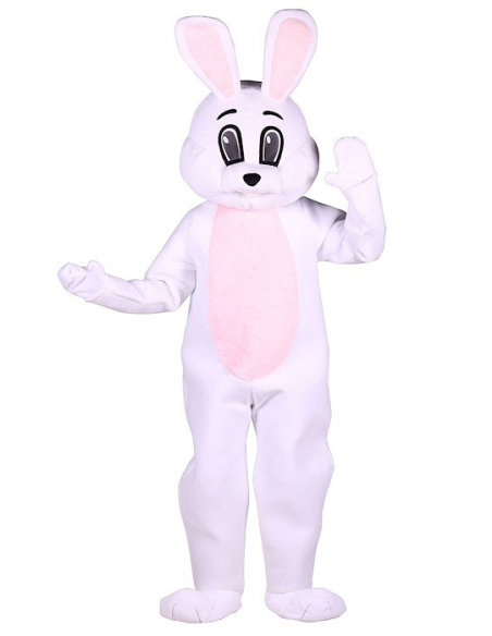 Costume pour Mascotte Lapin – Gilet Rose et Veste Bleue à Carreaux