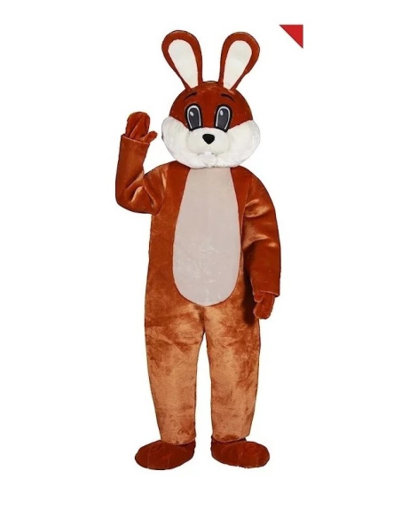 Costume pour Mascotte Lapin – Gilet Rose et Veste Bleue à Carreaux