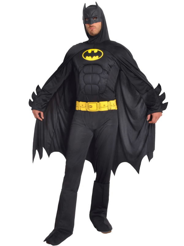 Costume Batman Musclé Adulte – Taille XL avec Cape, Masque et Ceinture