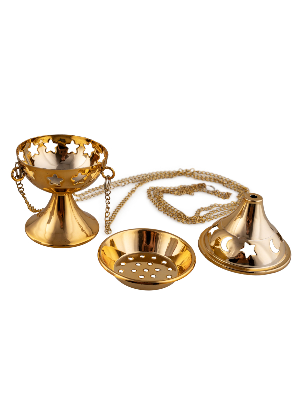 Encensoir Doré Métal – Accessoire Religieux pour Déguisement et Halloween