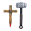 Kit Chasseur de Vampires – Piquet Ensanglanté et Marteau Antique pour Halloween