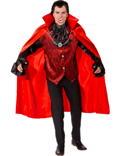 Déguisement Vampire Homme Halloween – Cape, Chemise et Jabot