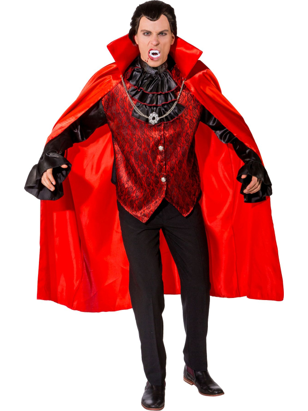 Déguisement Vampire Homme Halloween – Cape, Chemise et Jabot