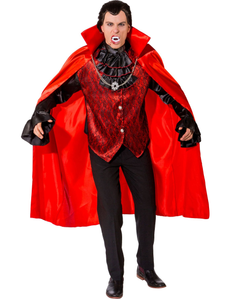 Déguisement Vampire Homme Halloween – Cape, Chemise et Jabot