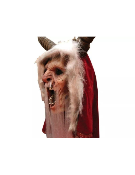 Masque de Krampus – Père Fouettard démoniaque – Latex avec cornes et capuche