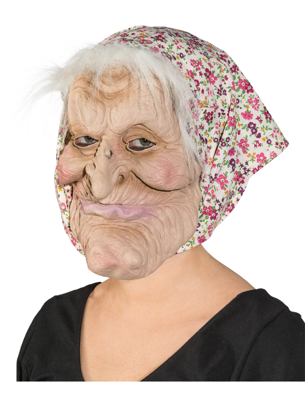 Masque de sorcière avec foulard et cheveux – Halloween et contes effrayants