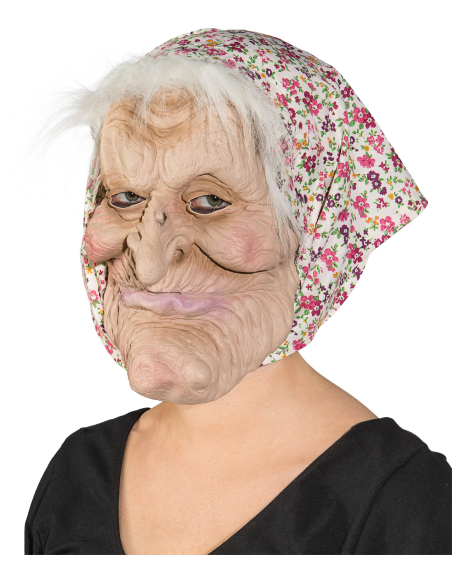 Masque de sorcière avec foulard et cheveux – Halloween et contes effrayants
